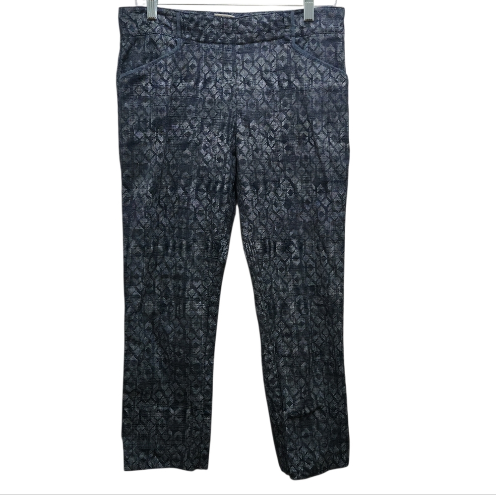 Cartonnier Anthropologie Womens Navy Geometric Patterned Charlie Trouser Size 6